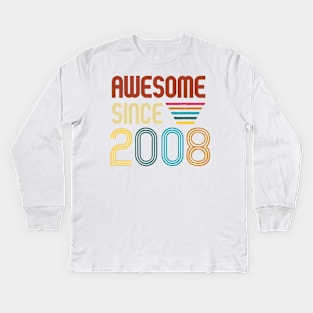 Awesome since 2008 -Retro Age shirt Kids Long Sleeve T-Shirt